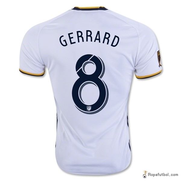 Camiseta Los Angeles Galaxy Replica Primera Ropa Gerrard 2016/17 Blanco